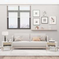 set de 2 mesitas de noche de melamina madera homcom 50x39x51cm-blanco