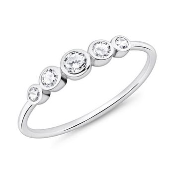Anillo de plata 925 para mujer con circonita
