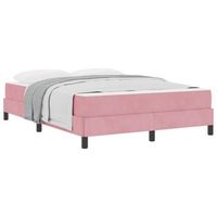 cama matrimonial  cama para adulto  cama tipo box spring con colchon rosa 140 x 190 cm tela