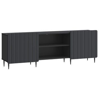 Mueble De Tv Negro 150 X 31 X 52 Cm Madera De Ingeniería Vidaxl