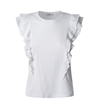 Pepe Jeans para mujer. PL506064 Camiseta De Manga Corta Miley blanco (XS), Casual, Algodón Orgánico, Sostenible
