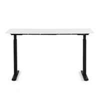 escritorio de pie ajustable de acero blanco y negro l120