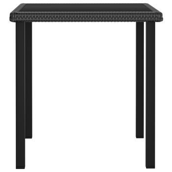 Mesa De Comedor Para Jardín | Mesa De Exterior Ratán Sintético Negro 70x70x73 Cm