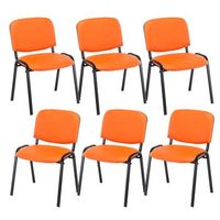 set 6 sillas de conferencia ken en cuero pu simil cuero naranja 53x53x83 cm clp