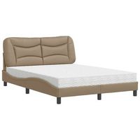 cama con colchon hvar cuero sintetico capuchino 140x200 cm vidaxl