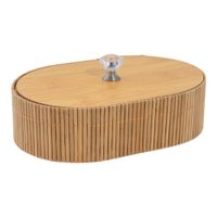 caja ovalada de bambu 16x11x4 cm
