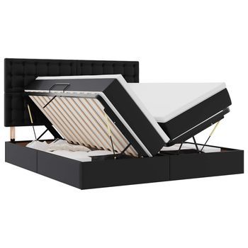 Cama Con Almacenamiento Y Led Con Tiras Led Negro 180 X 200 Cm Vidaxl