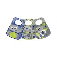 set de baberos de rizo y eva con recogemigas 3 uds alien-cosmos-rocket