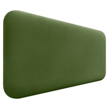 Dhome Cabecero Tapizado En Terciopelo Liso Redondeado Para Pared Acústicos Cabeceros Absorbentes Cabezal Cama Dormitorio (verde Selva, 105cm)