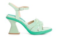 sandalias gilda de piel con accesorio de anillo green