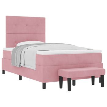 Cama Tapizada 193x120x128 Cm  - Rosa