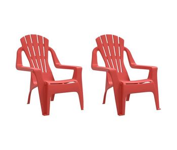 Vidaxl sillas de jardín niños 2 uds aspecto madera pp rojo 37x34x44 cm