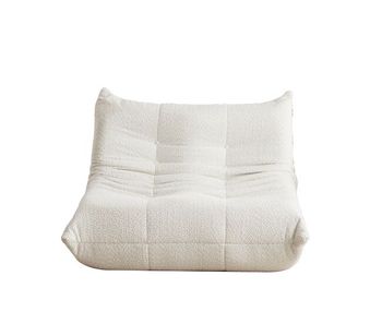 Sofá togo 2 plazas - chenille, sin brazos, espuma viscoelástica, cómodo - beige