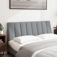 cabeceropanel de cabecero de cama acolchado hanko tela gris claro 140 cm