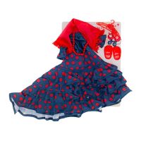 vestido muneca flamenca folk artesania edicion andaluza lujo con cola para munecas coleccion sintra simona maris pepas o naia 41 cm
