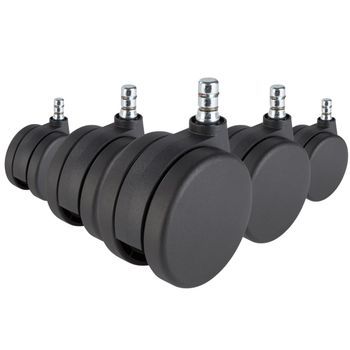 5 X Ruedas Para Moquetas Rolo No-noise 11 Mm / 75 Mm (lote De 5) Hjh Office