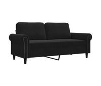 sofa de 2 plazas - sofa de salon - sofa moderno terciopelo negro 140 cm