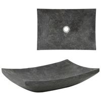 lavabo 50x35x12 cm marmol negro vidaxl