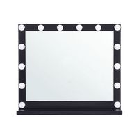 espejo de maquillaje iluminacion led metal negro 50 x 60 cm tocador beauvoir