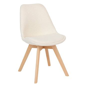 Silla Baya Patas De Haya Bouclette Blanco