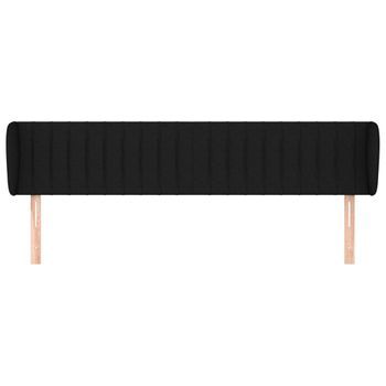 Cabecero Cama Mueble De Dormitorio De Tela 203 X 23 X 78/88 Cm Negro M02_0007877