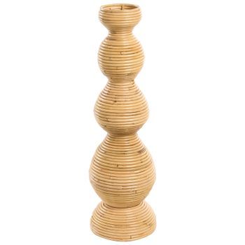 Jarrón Decorativo De Ratán Estilo Boho Para Interior Y Exterior 70 Cm Natural Gerace
