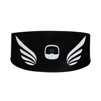 Electroestimulador Muscular De Cintura Y Abdomen As-1. Masajeador Estimulador Con Batería Recargable Y 10 Modos De Uso Con 30 Intensidades. 116x1,8x14,5 Cm. Color: Negro