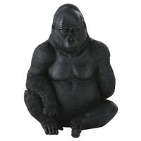 escultura de exterior de gorila sentado negra mate alt 83
