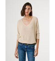 pepe jeans para mujer pl702309 jersey coco beige xs casual viscosa