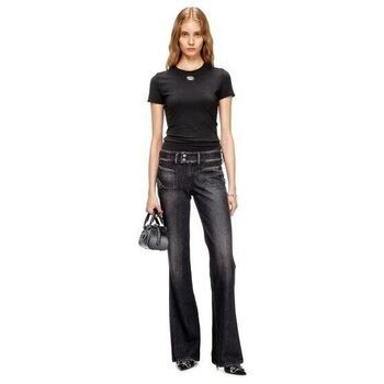 Diesel Tops y Camisetas A19917 0AHQH - T-UNCUTIESLONG-OD-900 BLACK para mujer