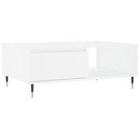 mesa de centro con 2 compartimentos diseno moderno 90 x 60 x 35 cm madera de ingenieria blanca y hierro dec038029