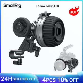 SmallRig Follow Focus F50 con paradas A/B para cámara de cine, cámara DSLR/sin espejo con anillo de engranaje a presión de varilla de 15 mm -4745