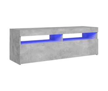 Mueble de tv con luces led gris hormigón 120x35x40 cm