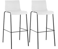 pack de 2 taburetes de bar hover de plastico blanco 48x43x100 cm