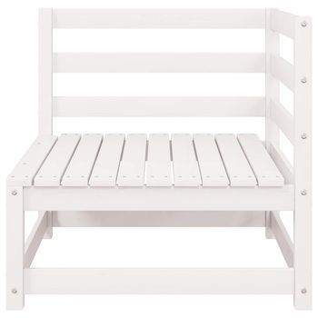 Sofá De Jardín 2 Plazas | Sofá De Exterior Con Cojines Blanco Madera Maciza Pino