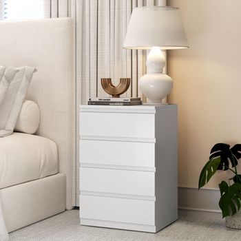Cómoda De Melamina De Madera Homcom 45x40x68 Cm Blanco