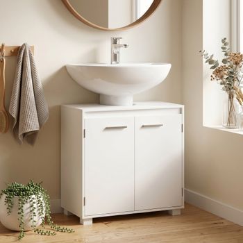 Mueble Bajo Lavabo De Mdf Homcom 60x30x60 Cm - Blanco