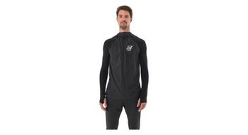 Camiseta interior cortaviento compressport hurricane 1 2 zip negro