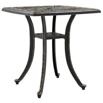 Mesa De Jardín | Mesa De Exterior Aluminio Fundido Bronce 53x53x53 Cm