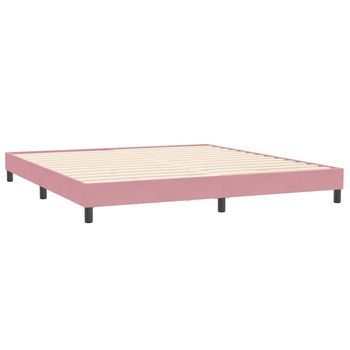 Estructura De Cama Sin Colchón Terciopelo Rosa 200x210 Cm Vidaxl