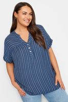 yours blusa viscosa azul de rayas mujer curvy y tallas grandes yours