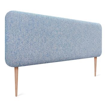 Dhome Cabecero Tapizado Liso Con Patas Redondeado Tejido Luxury Para Pared Acústicos Cabeceros Absorbentes Cabezal Cama Dormitorio (espigas Azul, 160cm)