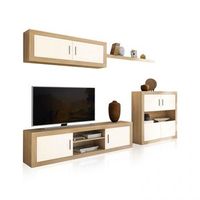 salon modular con gran capacidad de almacenaje 290 cm nuka v7 cambria - blanco 290 x 156 x 414 cm