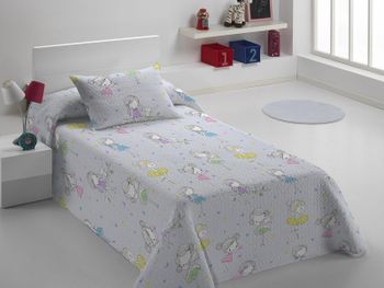 Colcha infantil karamelo winni + funda cojín