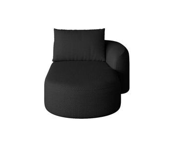 Sofá cama modular 168x106 cm - tapizado chenilla, convertible, respaldo ajustable - negro