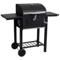 barbacoa carro de metal negro