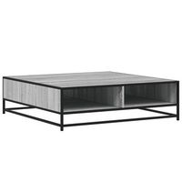 mesa centro madera ingenieria y metal gris sonoma 100x100x30 cm vidaxl
