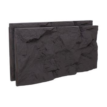 Rushmore - Lote De 2 Paneles Murales Decorativos 3d 120x60x9 Cm Efecto Piedra En Pu Gris Antracita