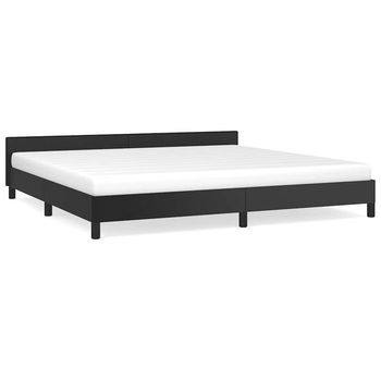 Estructura De Cama Con Cabecero Sin Colchón Negro 200x200 Cm Vidaxl