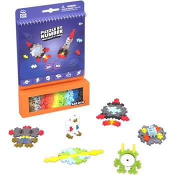 Plus-Plus Activity Pad Espacio | 125 piezas | Juego de bloques de construcción para figuras 2D y 3D | Bloques de construcción creativos para niños a partir de 5 años
